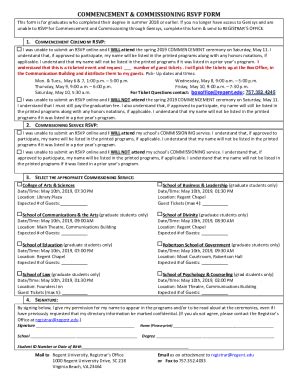 Fillable Online Commencement Commissioning Rsvp Form Fax Email Print