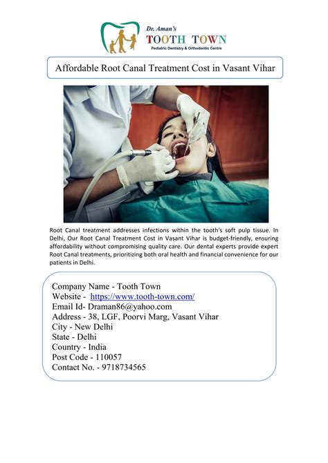 Ppt Cost Of Root Canal Treatment In Vasant Kunj Powerpoint