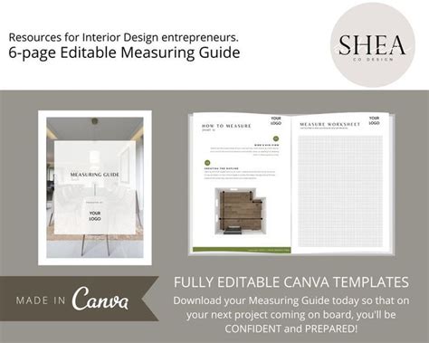 Editable Measuring Guide Instant Download Interior Design Etsy