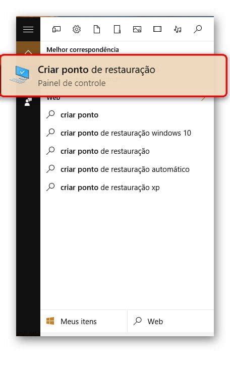 Como criar um ponto de restauração no Windows 10