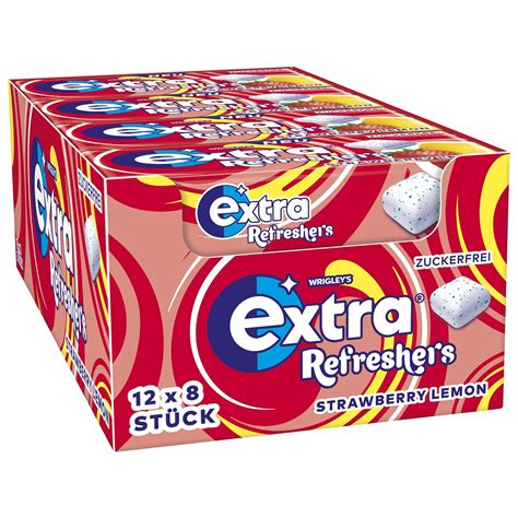 Extra® Refreshers Strawberry Lemon Erfrischendes Geschmackserlebnis 12x8 Stück Amazon De