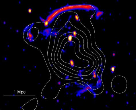 14 Ghz Wsrt Image Of The Double Relic System Equidistant Contours In