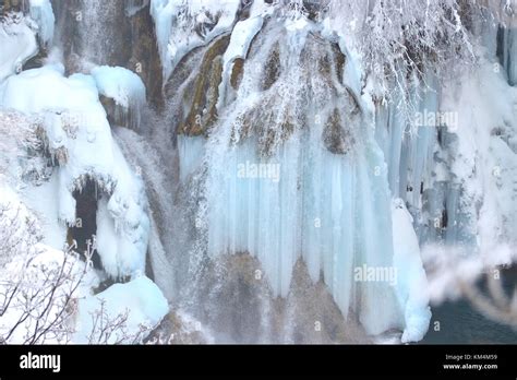 Winter in National Park Plitvice lakes, Croatia Stock Photo - Alamy