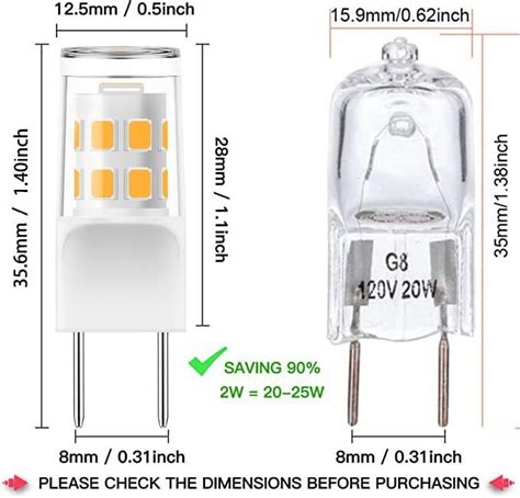 Ssxbf G8 Led Bulb3w 20w 25w Halogen Equivalentg8 Gy86 Bi Warm