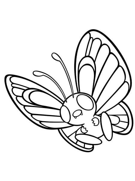 Pokemon Butterfree Coloring Pages Free Printable