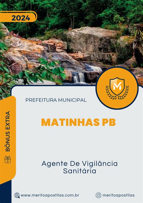 Apostila Agente De Vigil Ncia Sanit Ria Prefeitura Matinhas Pb