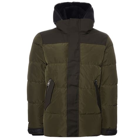 Mackage Riley Down Jacket With Removable Shearling Bib Army Mckril