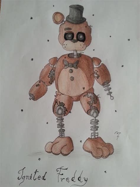 Ignited Freddy TJoC R By Pawsieeee Fnaf Coloring Pages Scary Photos