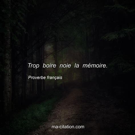 Trop Boire Noie La M Moire Proverbe Fran Ais Ma Citation