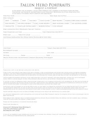 Fillable Online Form Request A Portrait Fax Email Print Pdffiller