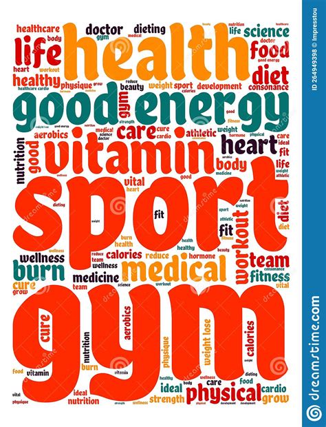 Wellness Word Cloud Fitness Sport Health Concept Stock Vector