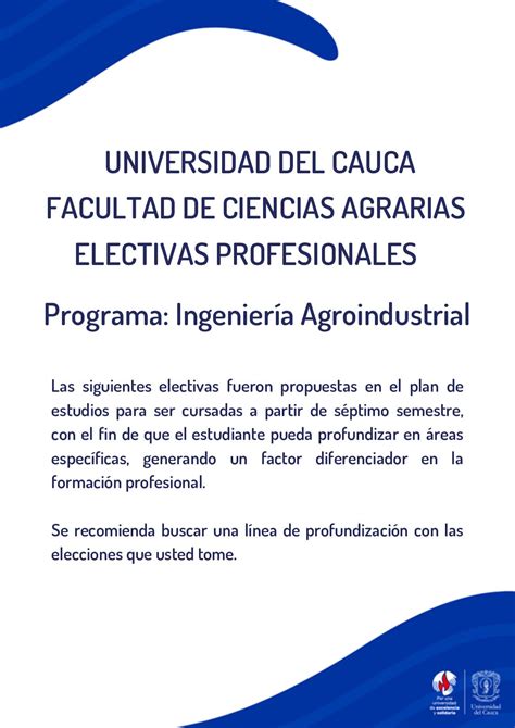 Calam O Electivas Fac Ciencias Agrarias