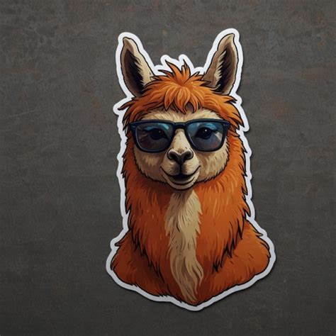 A Cartoon Of A Llama Wearing Sunglasses With A Picture Of A Kangaroo