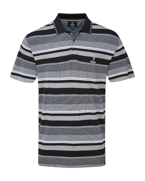 Cotton Traders Mens Short Sleeve Casual Striped Cotton Guinness