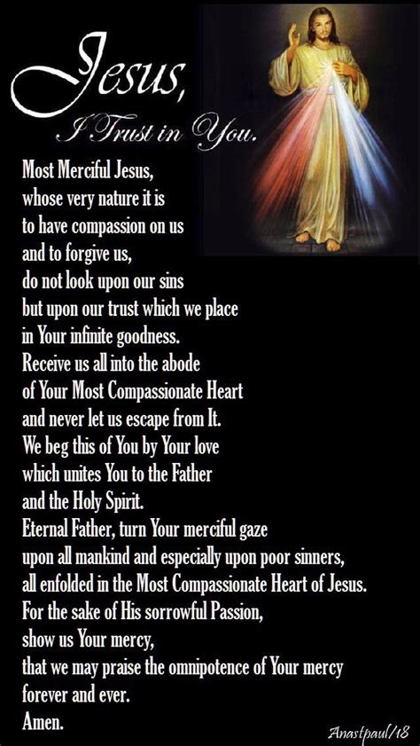 Divine Mercy Printable Prayer Card