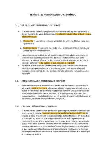 Tema El Materialismo Cientifico Pdf