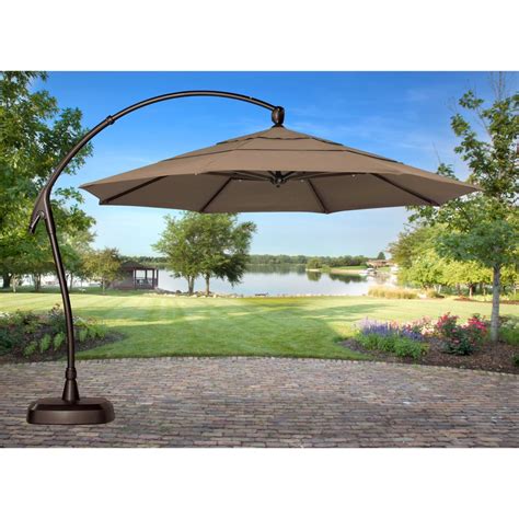 Treasure Garden 11 Ft Obravia Cantilever Offset Patio Umbrella With Base