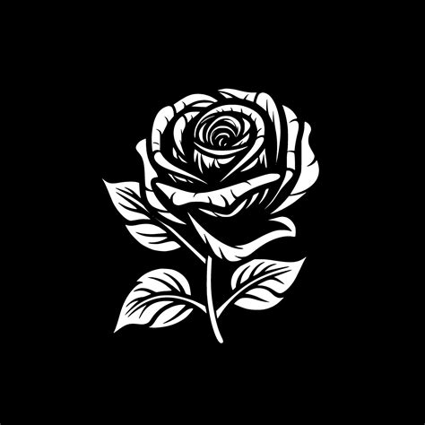 Rose - Black and White Isolated Icon - Vector illustration 27227642 Vector Art at Vecteezy