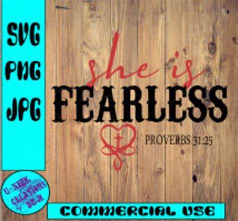 Svg Digital Download She Is Fearless Svg Great For Cricut Etsy