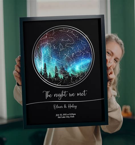 Star Map Anniversary Gift Night Sky By Date Night Sky Print Star Map