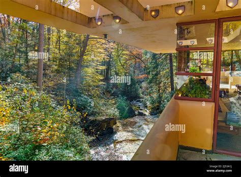 Bear Creek Stream Running Under Frank Lloyd Wrights Falling Water In