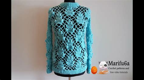 How To Crochet Lace Pullover Sweater Tunic By Marifu6a Youtube