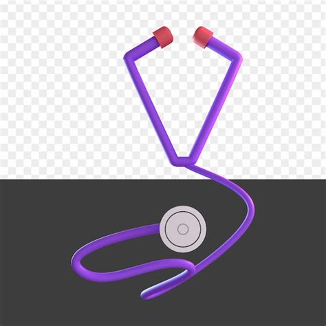 Premium Psd A Purple Stethoscope With A Black Background