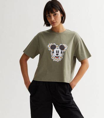 Light Green Disney Mickey Mouse Daisy Boxy T-Shirt | New Look