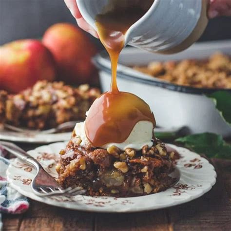 Apple Walnut Cake With Caramel Glaze The Seasoned Mom