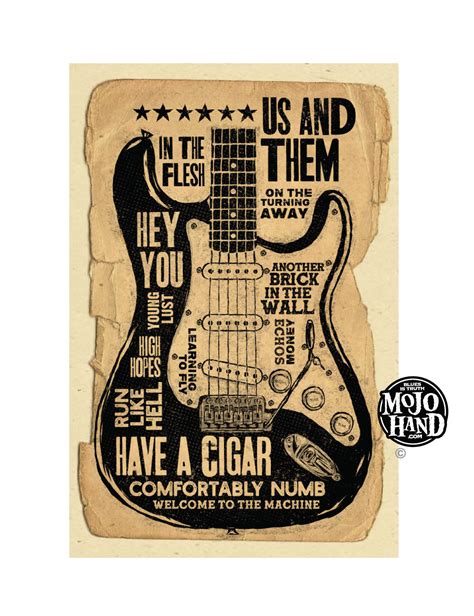 Pink Floyd Guitar Tribute Poster Mojohand Everything Blues™