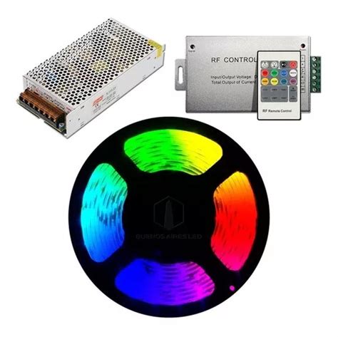 Tira Led 5050 Rollo 5 Metros Rgb 24v Exterior Kit Completo