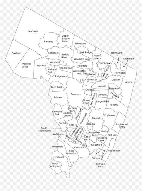 Bergen County NJ Zip Code Map