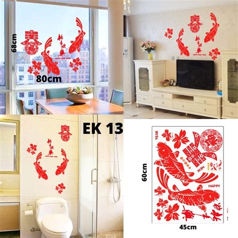 Jual Lucky Cat Stiker Imlek Wallsticker Imlek Hiasan Imlek