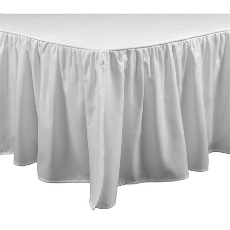 Brielle Home King Size White Ruffled Bed Skirt 15 Inch Drop Length