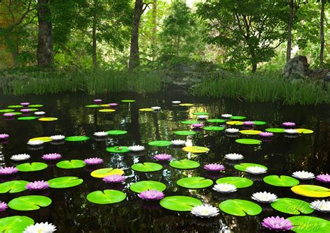 Water Lily Pond 3D Render | RenderHub Gallery