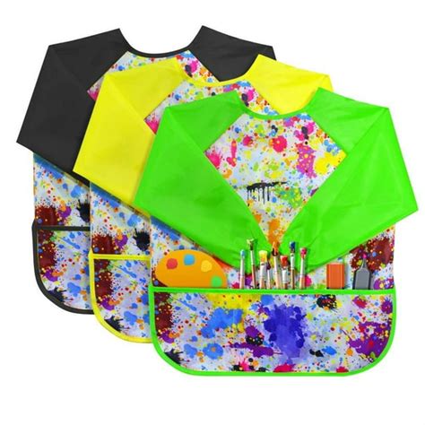 LEEY Children's Art Smock Kids Painting Aprons Art Painting Supplies ...