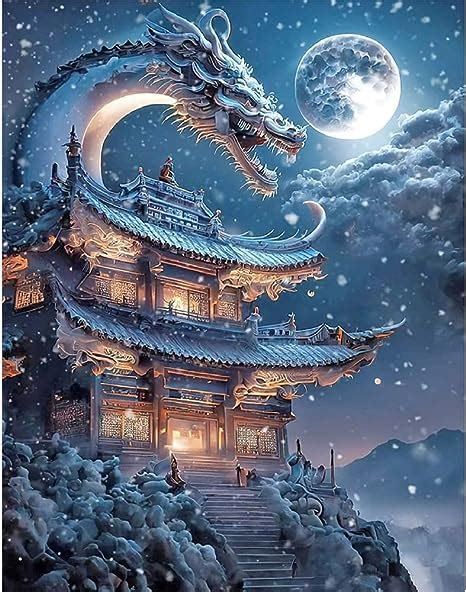 DCIDBEI Square Diamond Painting Dragon Chinois 40x50 Cm 3D Ai Tableau