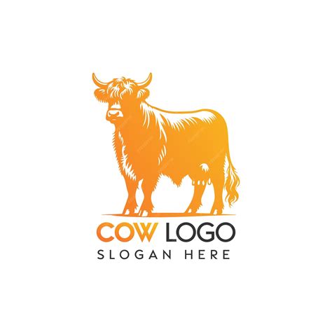 Premium Vector | Elegant cow logo in orange gradient for agricultural ...