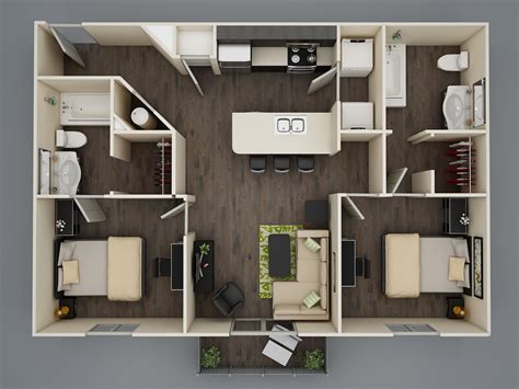 3D Floor Plans For Apartment :: Behance