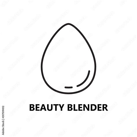 Beauty Blender Icon Linear Logo Of Makeup Sponge Black Simple