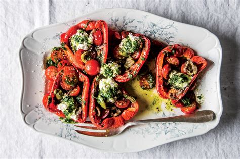 Roasted Red Peppers And Cherry Tomatoes With Ricotta Recipe