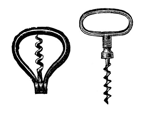 Free vintage clip art images: Vintage corkscrew wine openers