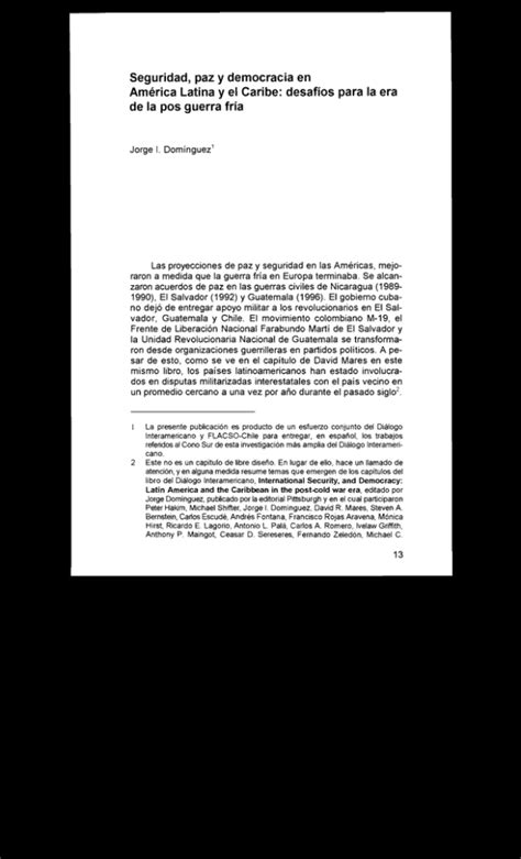 Seguridad paz y democracia en América Latina y el