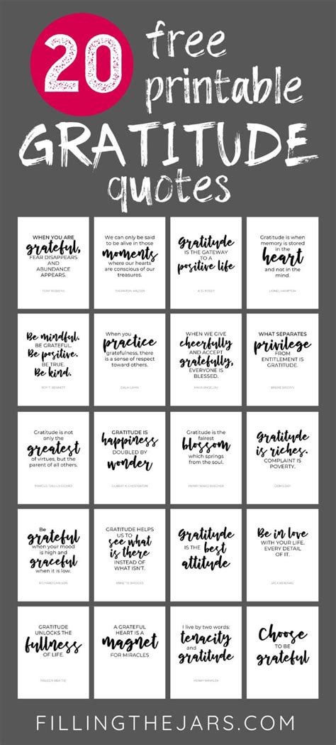 20 Free Printable Short Gratitude Quotes to Inspire Thankfulness ...