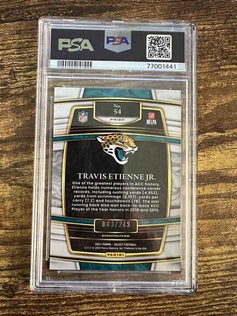 2021 Select Travis Etienne Jr 249 Tri Color Prizm PSA 9 Jaguars RC