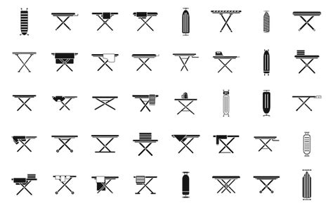 Premium Vector Ironing Board Icons Set Simple Vector Cloth Domestic