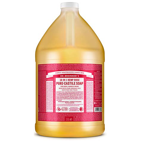 Dr Bronners Rose Castile Liquid Soap 3 8l