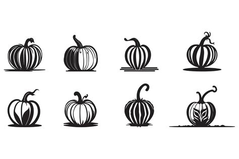 Set Of Halloween Pumpkin Silhouette Vector 26317031 Vector Art At Vecteezy