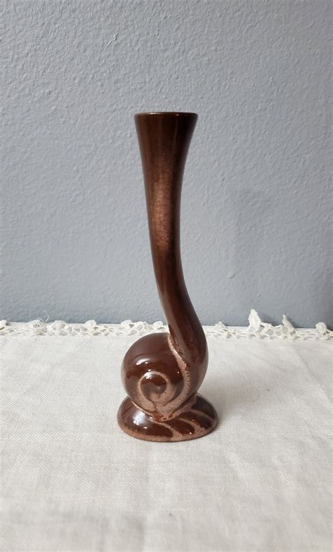 Vintage Frankoma Pottery 31 Snail Flower Bud Vase Etsy