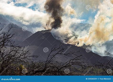 View Of Eruption Of Cumbre Vieja Volcano La Palma Canary Islands